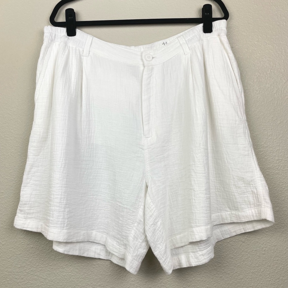 Aerie Women's XL Daybreak Trouser Short White Mid Rise 100% Cotton Beach MidRise - Picture 3 of 16